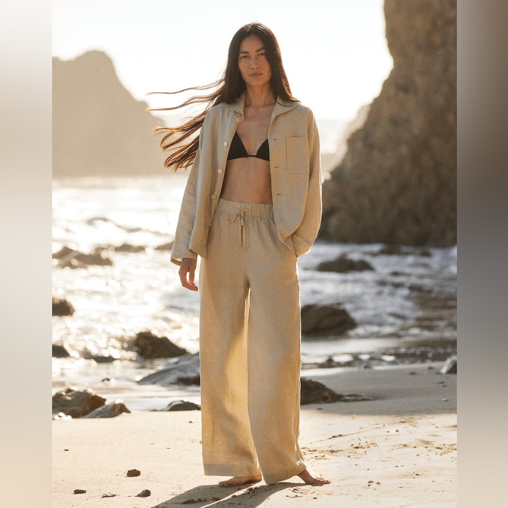 Buck Mason CROSSHATCH LINEN CATALINA WIDE LEG PANT size xs sold out online